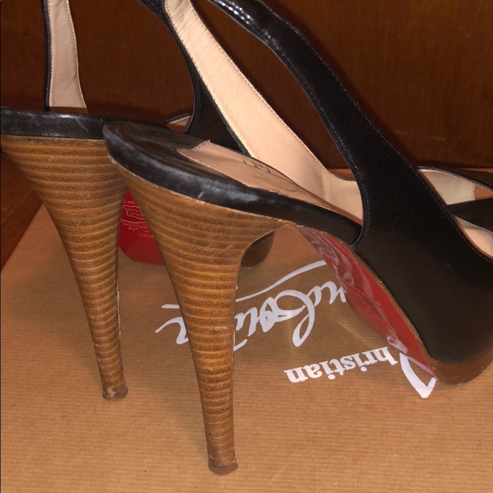 Christian Louboutin black sling backs